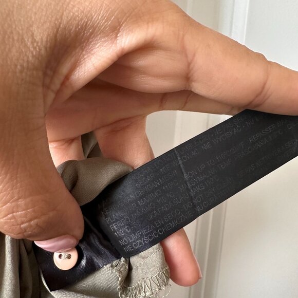 Zara Woman Olive Green Sleeveless Maxi Button-Down Shirt blouse tunic Floral - Picture 16 of 16